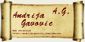 Andrija Gavović vizit kartica